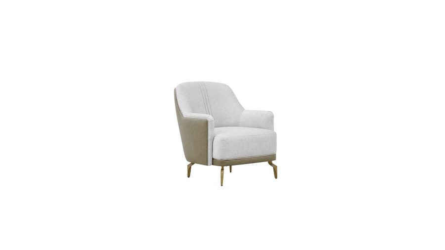 Montella Ohrensessel - Taupe - Grün - goldene Füße