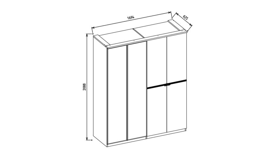 Nadia 4-türiger Kleiderschrank