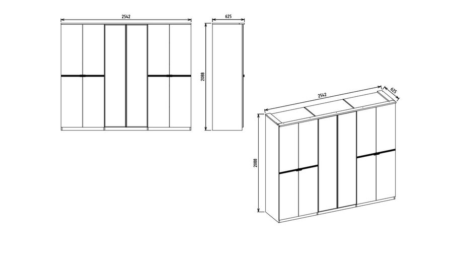 Nadia 6-türiger Kleiderschrank