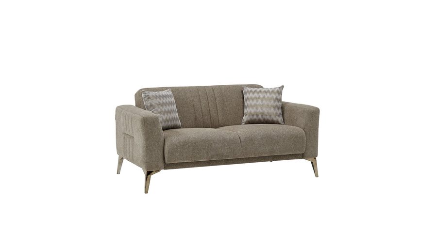 Nadia 2-Sitzer Sofa - Taupe - Bronze-Füße