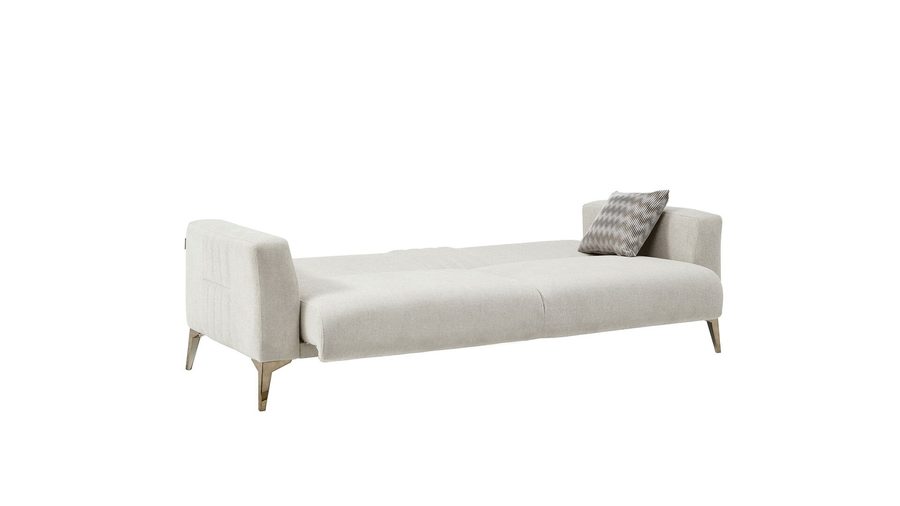 Nadia 3-Sitzer Sofa - Creme - Bronze-Füße