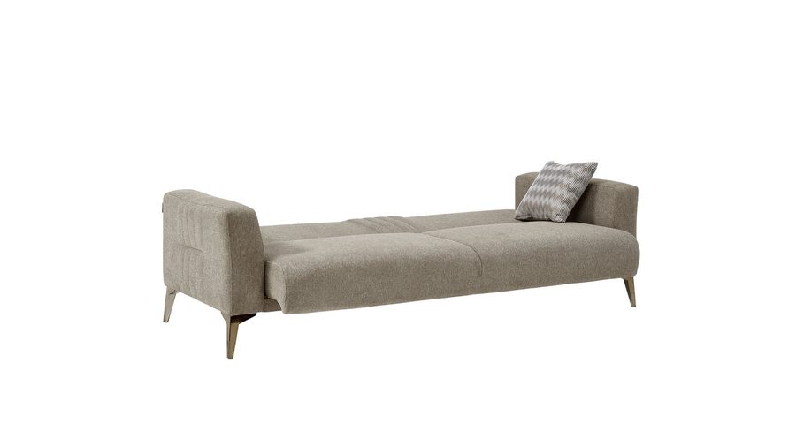 Nadia 3-Sitzer Sofa - Taupe - Bronze-Füße