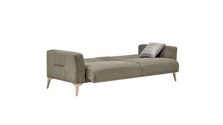 Nadia 3-Sitzer Sofa - Grün - Eiche-Füße