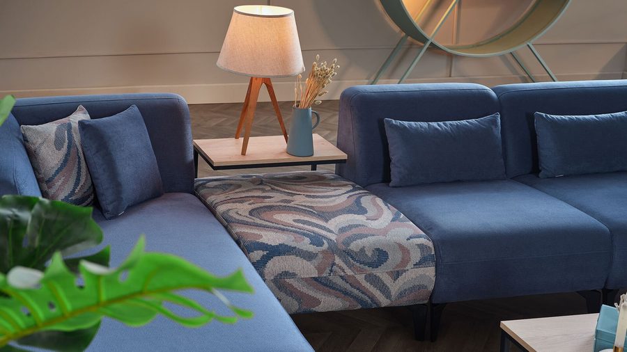 Orleon Ecksofa - Dunkelblau