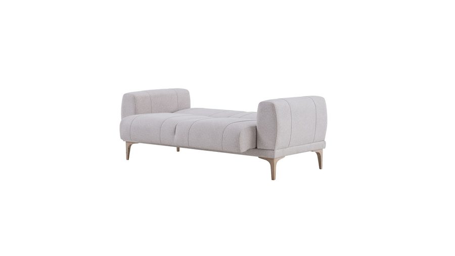 Porto 2-Sitzer Sofa - Creme - Eiche-Füße