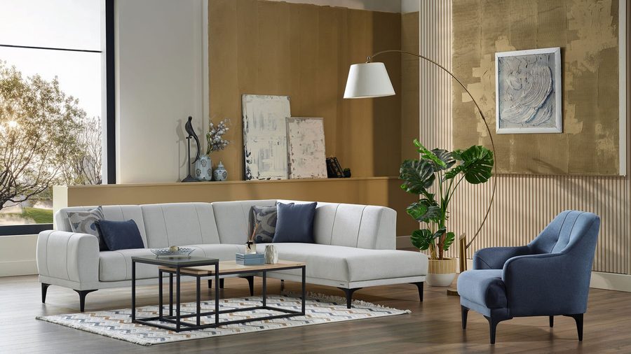 Porto Ecksofa - Grau