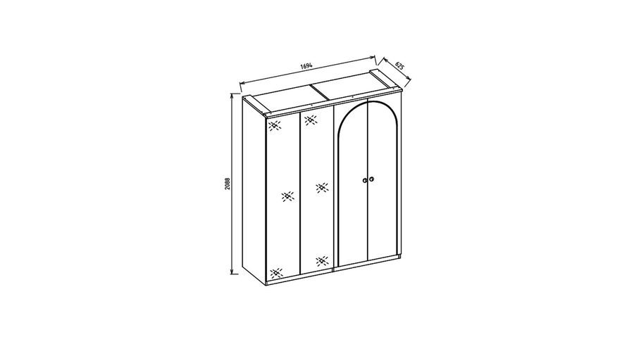 Rozy Bohem 4-türiger Kleiderschrank