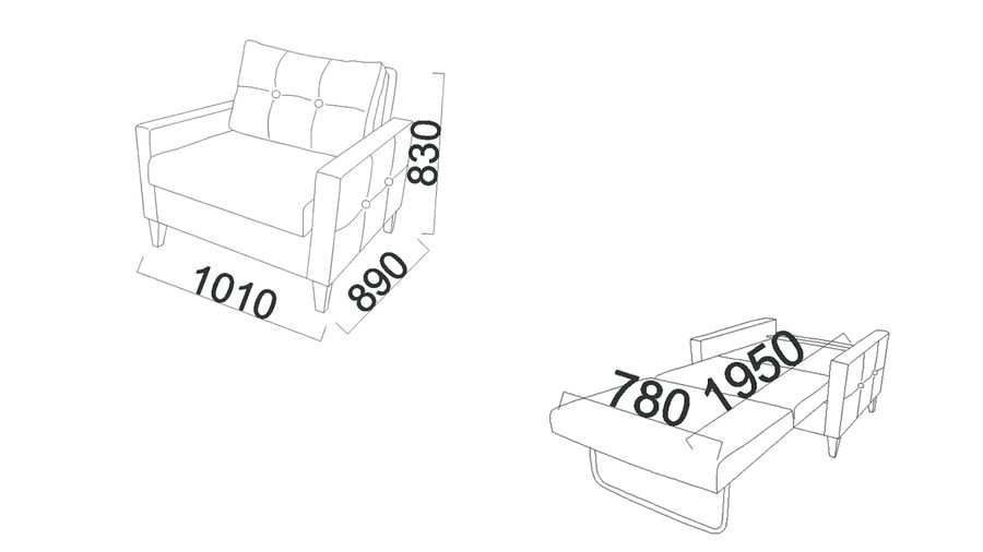 Sandro Family Sessel Schlafsofa - Taupe