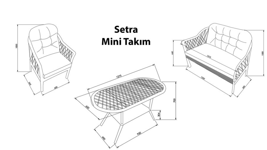 Setra Mini Garten Set - hell Blau