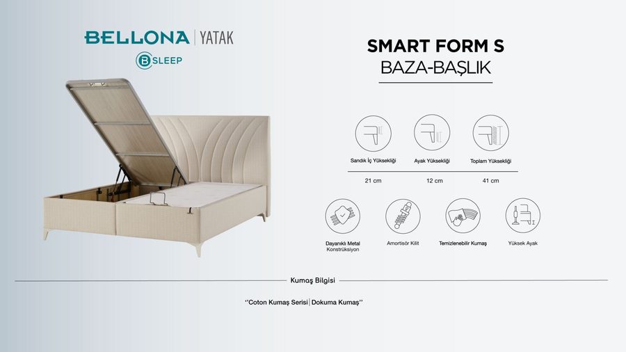 Smart Form S Bettbox Kopfteil Set - Stoff
