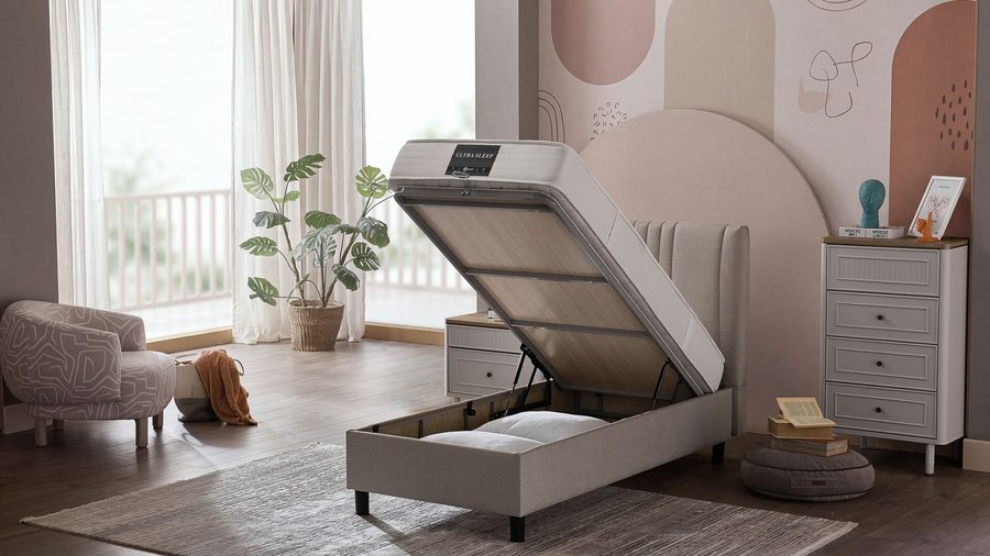 Ultra Sleep Bettbox-Set mit Kopfteil und Matratze 100x200