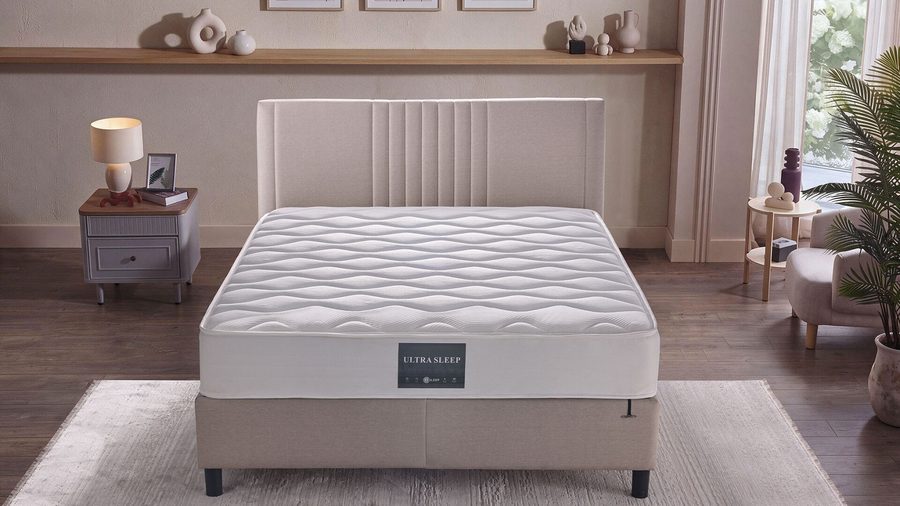 Ultra Sleep Bettbox-Set mit Kopfteil und Matratze 160x200