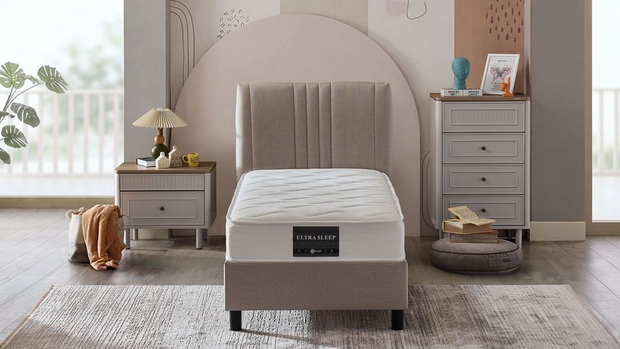 Ultra Sleep Bettbox-Set mit Kopfteil und Matratze 90x190