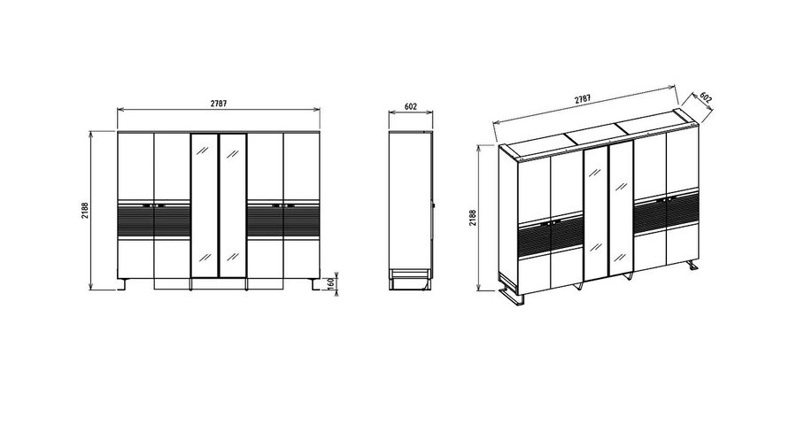Veronica 6-türiger Kleiderschrank
