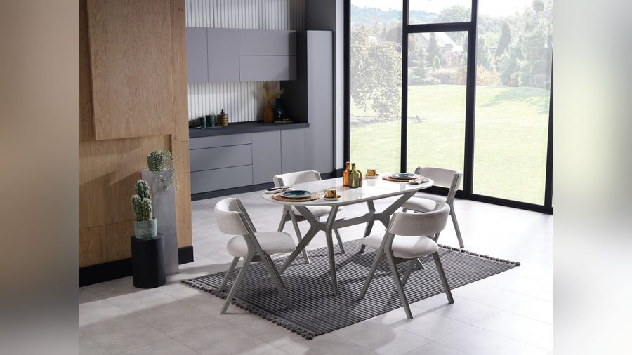 Ares Küchentisch-Set ausziehbar - Füße Beige