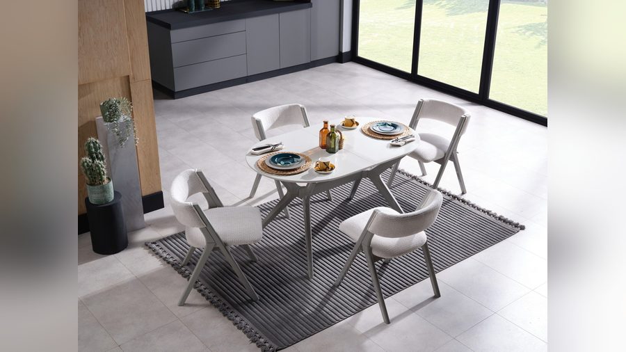 Ares Küchentisch-Set ausziehbar - Füße Beige