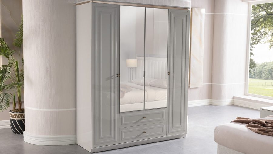 Briella 4-türiger Kleiderschrank