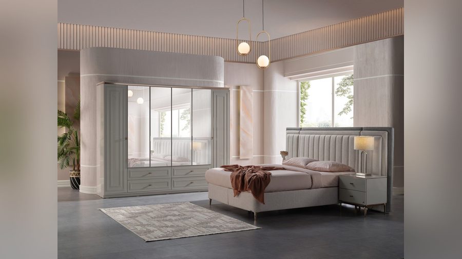 Briella mit Spiegel 6-türiger Kleiderschrank
