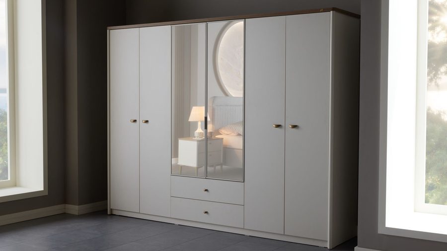 Lavita 6-türiger Kleiderschrank