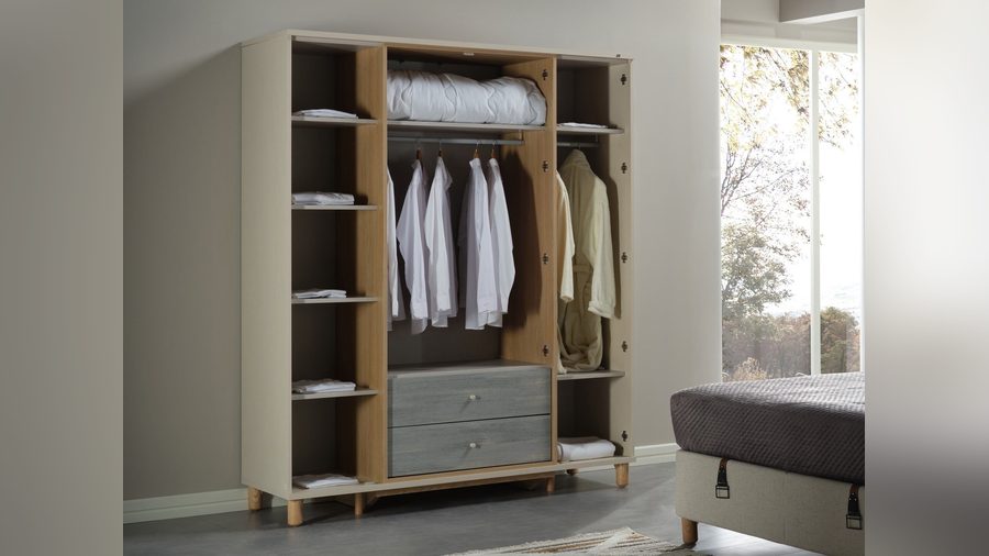 Linus 4-türiger Kleiderschrank