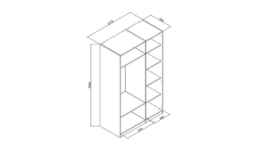 Smart 3-türiger Kleiderschrank
