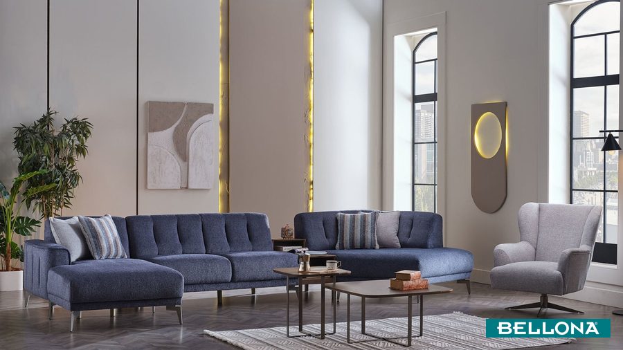 Atlanta Wohnlandschaft Modular - Dunkelblau von Bellona