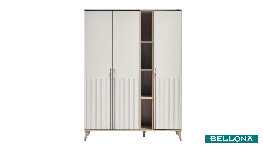 Canvas 3 -türig mit Regal Kleiderschrank von Bellona