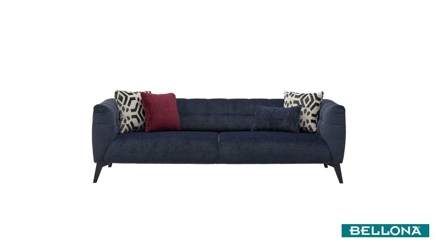 Indiana 3-Sitzer Sofa - schwarze Füße von Bellona