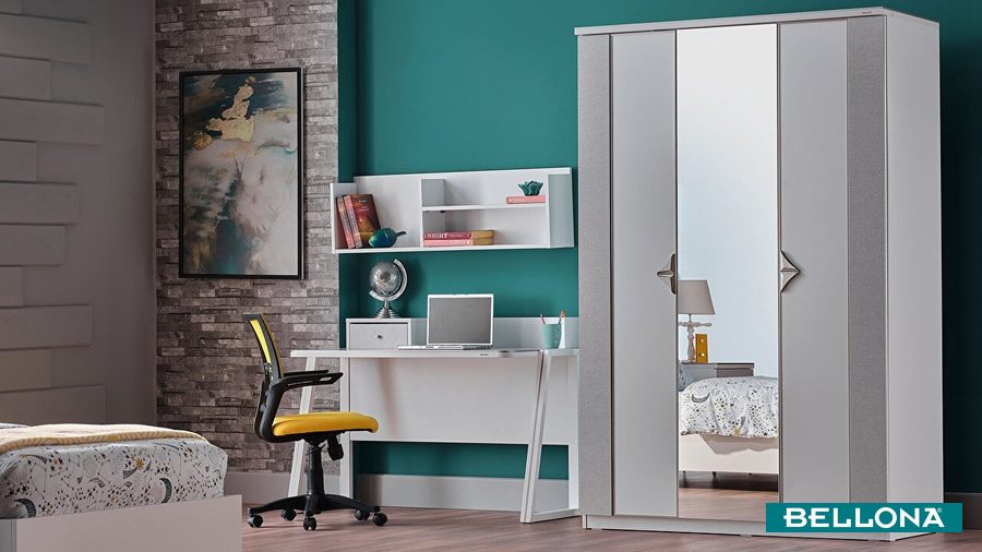 Leny 3-türiger Kleiderschrank von Bellona