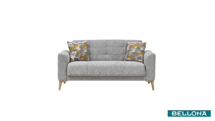 Luis 2-Sitzer Sofa - Grau - Eiche-Füße von Bellona