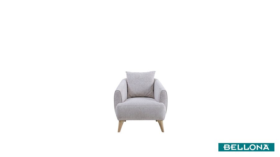 Mona Ohrensessel - Beige - Eiche-Füße von Bellona