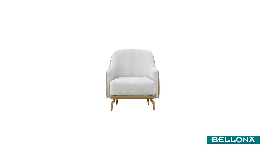 Montella Ohrensessel - Taupe - Braun - goldene Füße von Bellona