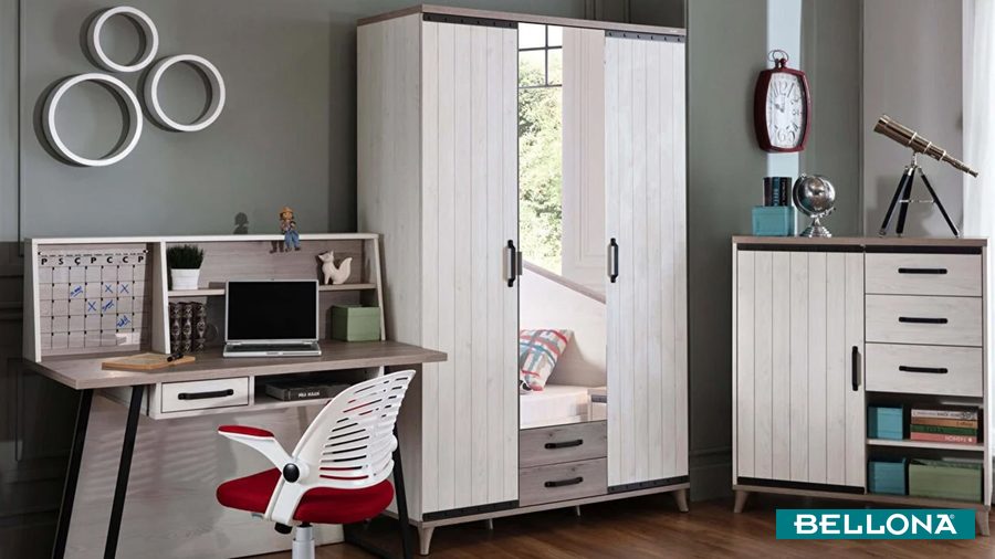 Montes 3-türiger Kleiderschrank von Bellona
