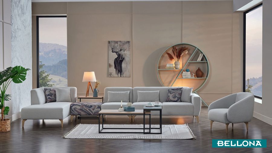 Orleon Ecksofa - Grau von Bellona