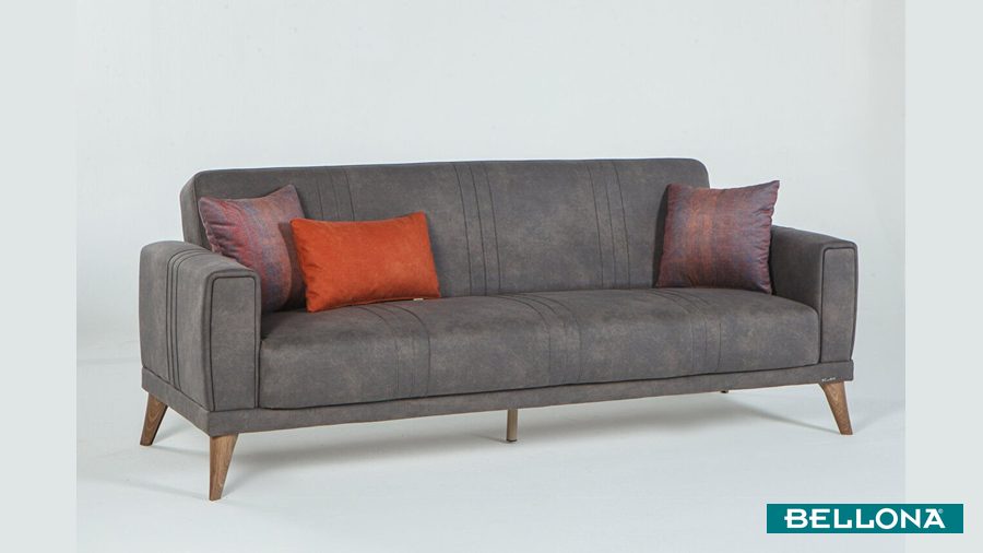 Ruby 3-Sitzer Sofa - Ziegelrot Zierkissen von Bellona