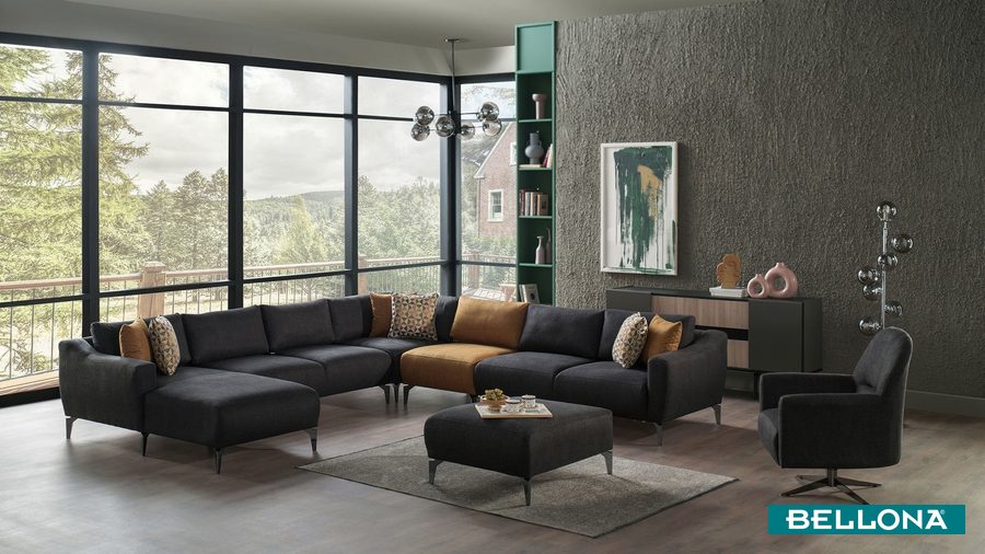 Sanvela Wohnlandschaft Modular - Anthrazit von Bellona