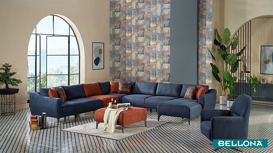 Sanvela Wohnlandschaft Modular - Dunkelblau von Bellona