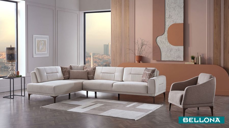 Seul Ecksofa - Creme von Bellona