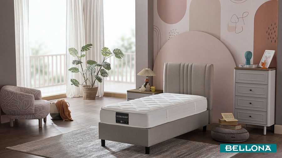 Ultra Sleep Bettbox-Set mit Kopfteil und Matratze 100x200 von Bellona