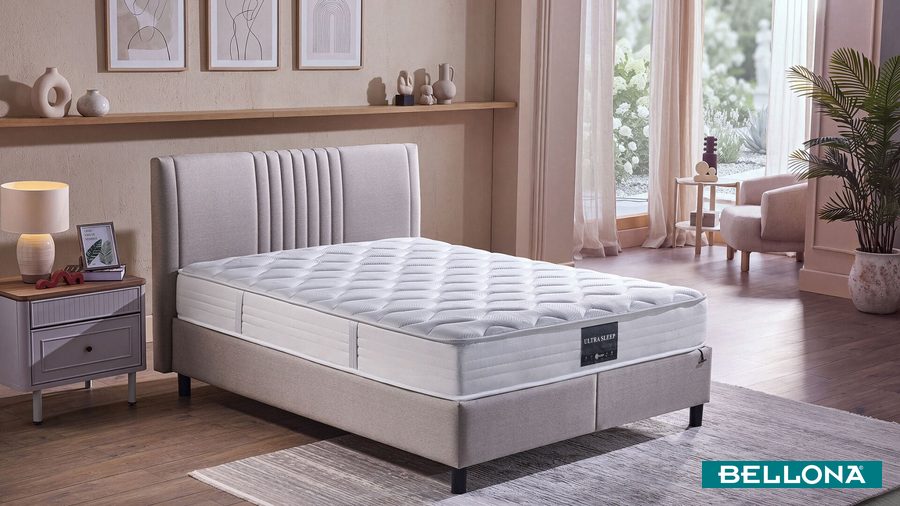 Ultra Sleep Bettbox-Set mit Kopfteil und Matratze 160x200 von Bellona