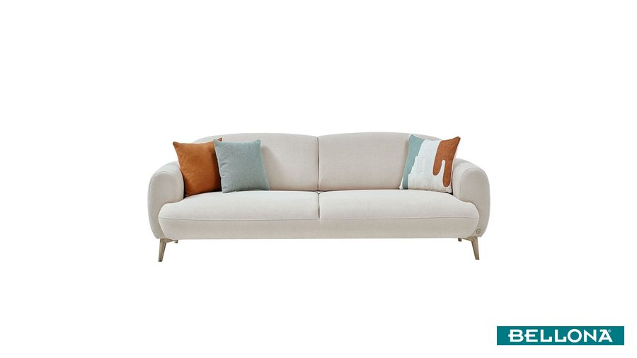 Valenty 3-Sitzer Sofa - Beige von Bellona