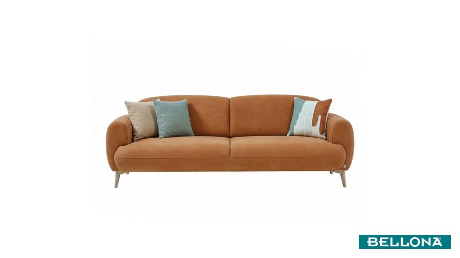 Valenty 3-Sitzer Sofa - Ziegelrot von Bellona