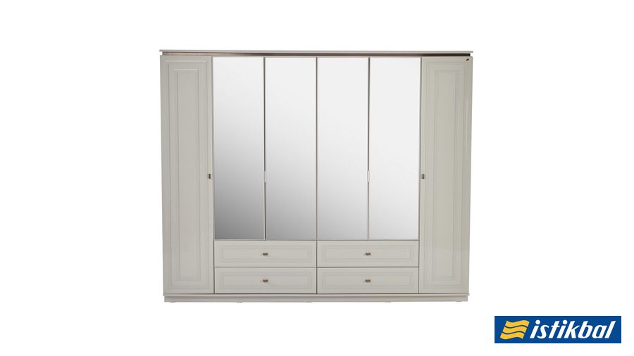 Briella mit Spiegel 6-türiger Kleiderschrank
