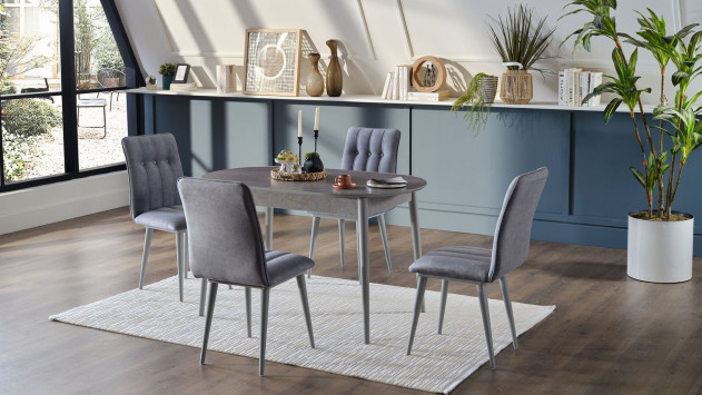 Pruva Küchentisch Set Grau