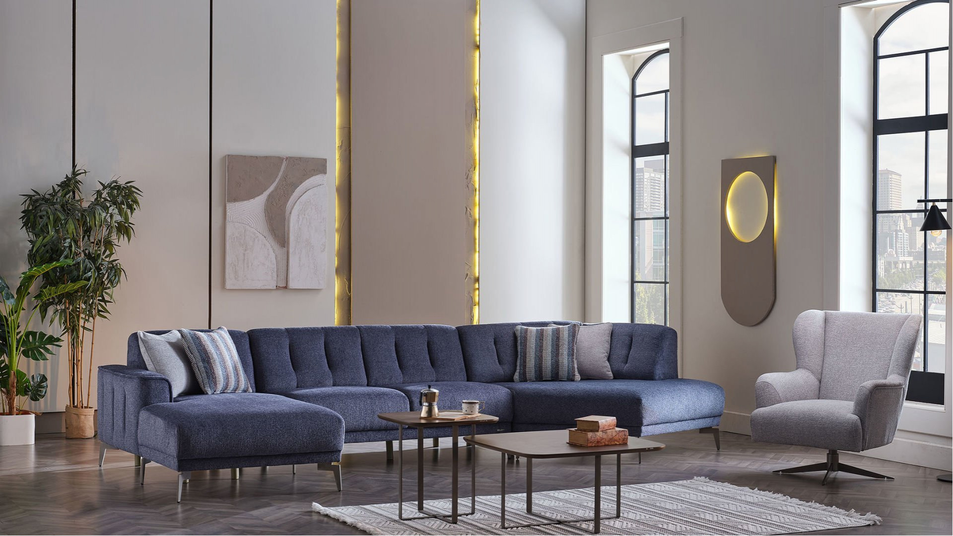 Atlanta Wohnlandschaft - Blau