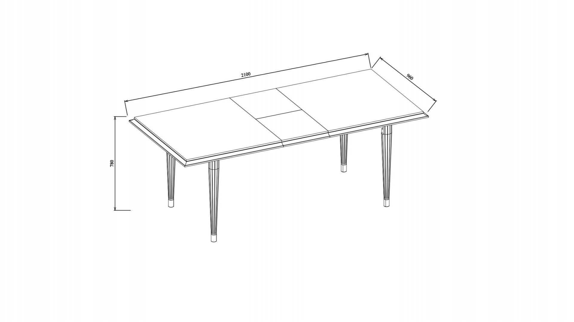 Gravita Esstisch Grau, ausziehbar