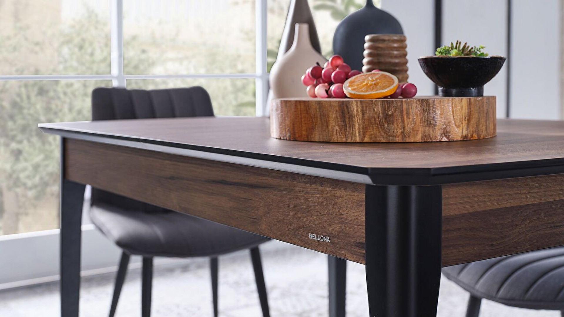 Kolin Esstisch Schwarz, ausziehbar