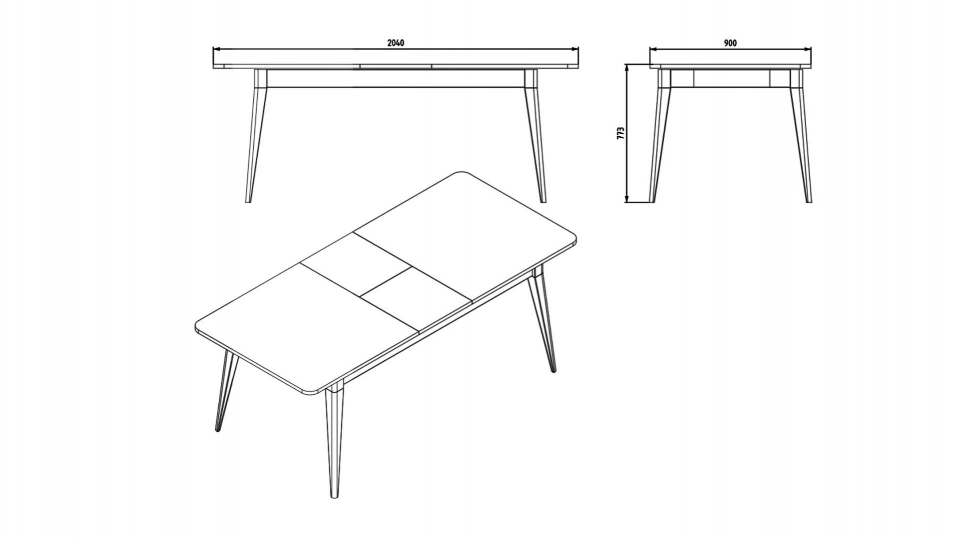Napoli Esstisch, ausziehbar