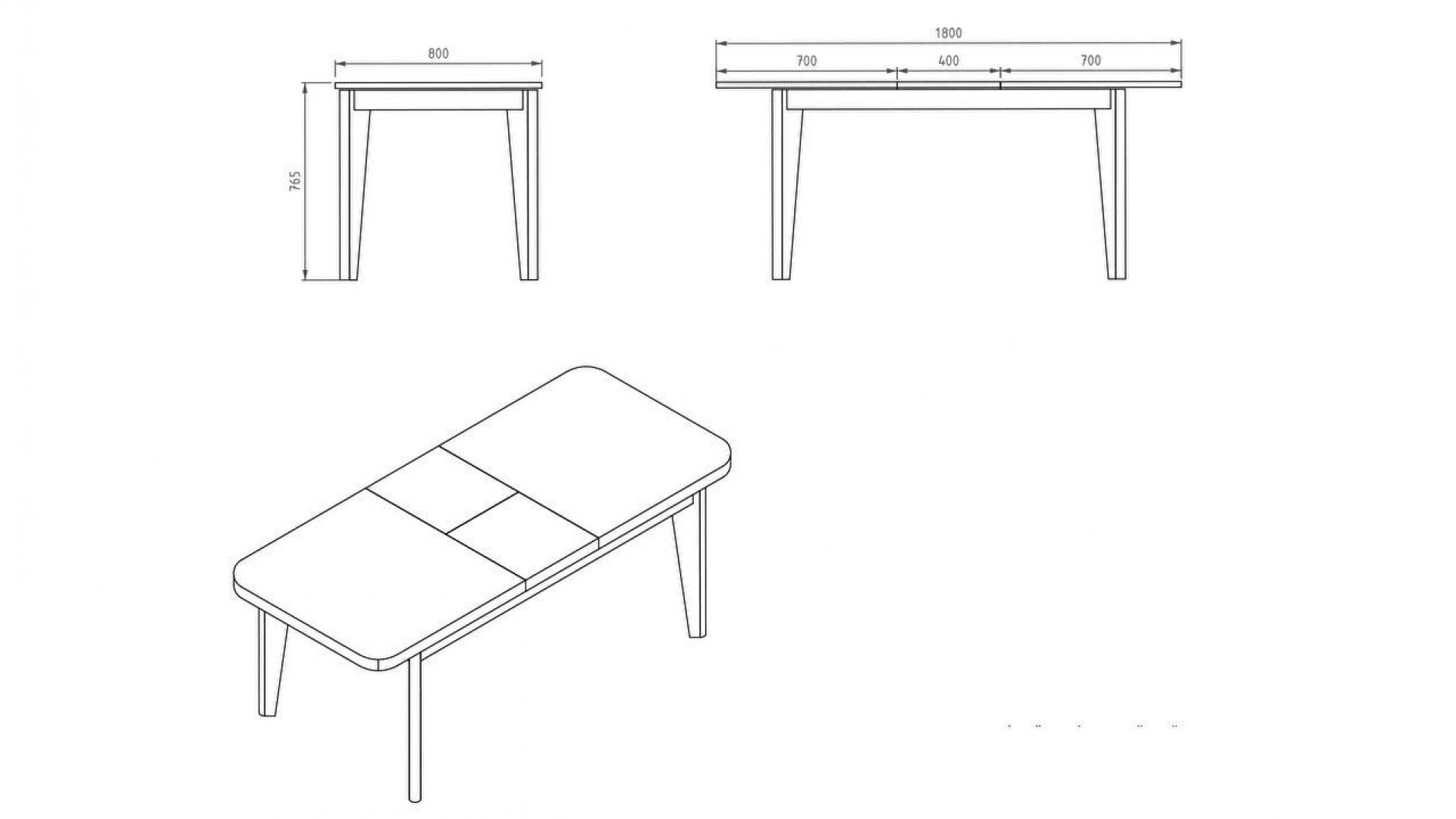 Pandora Mini Esstisch, ausziehbar