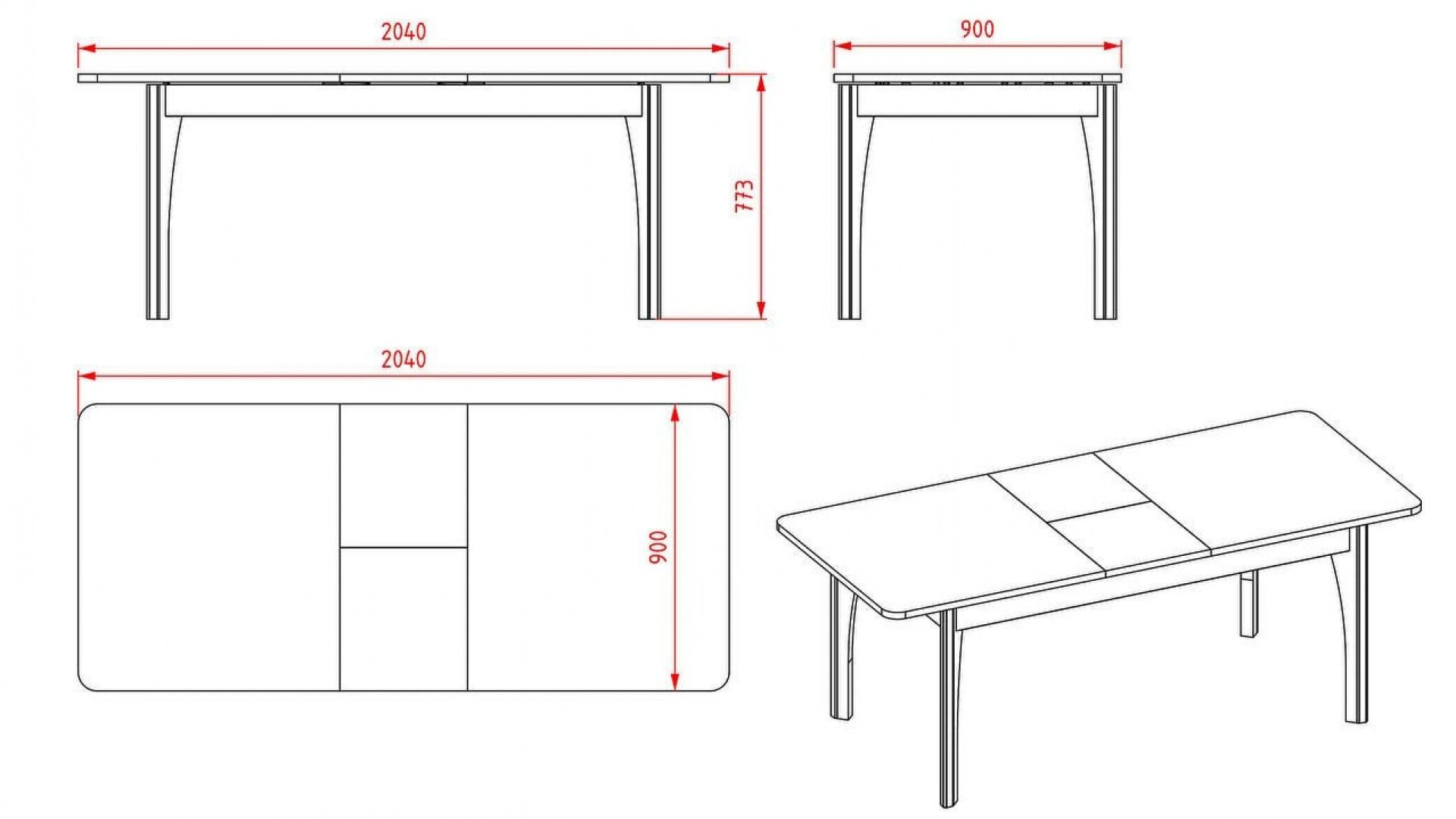 Valencia Esstisch, ausziehbar